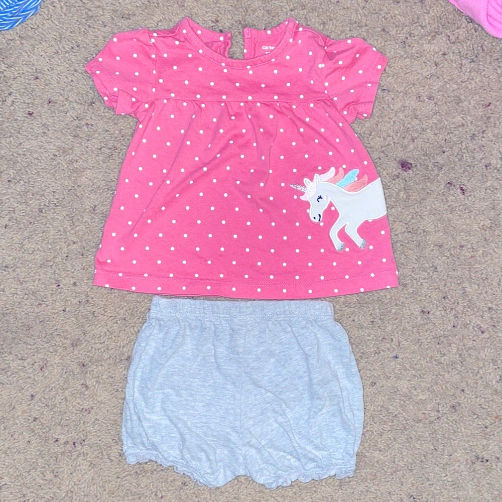 BBY GIRL UNICORN TEE W/ SHORTS
